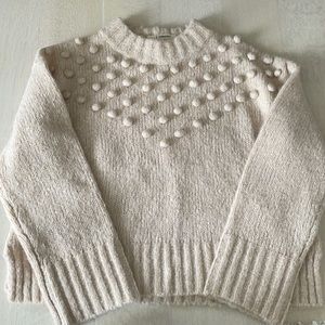 Madewell sweater with pom poms